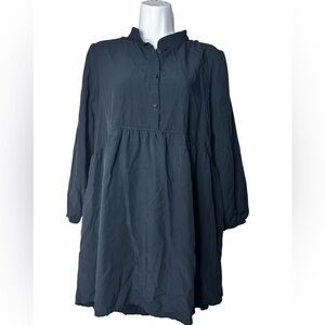 Legoe Heritage Women Maternity Shift Dress Stripe Pleated Short Sleeve Blue Sz 0